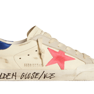 Golden Goose Ball Star Azul metalizado estrella roja